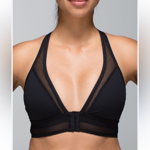 lululemon athletica Tops - Lululemon Athletica Black Mesh Crop Top